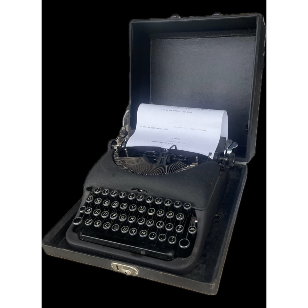 REMINGTON RAND | Vtg. 1940s Deluxe Model 5 Functioning Typewriter Original Case